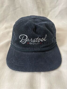 Barstool sports golf adjustable Men's Navy Corduroy Cap